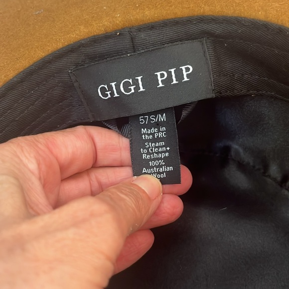 GIGI PIP Dahlia Boater Hat + Leather Band S/M - Picture 7 of 8